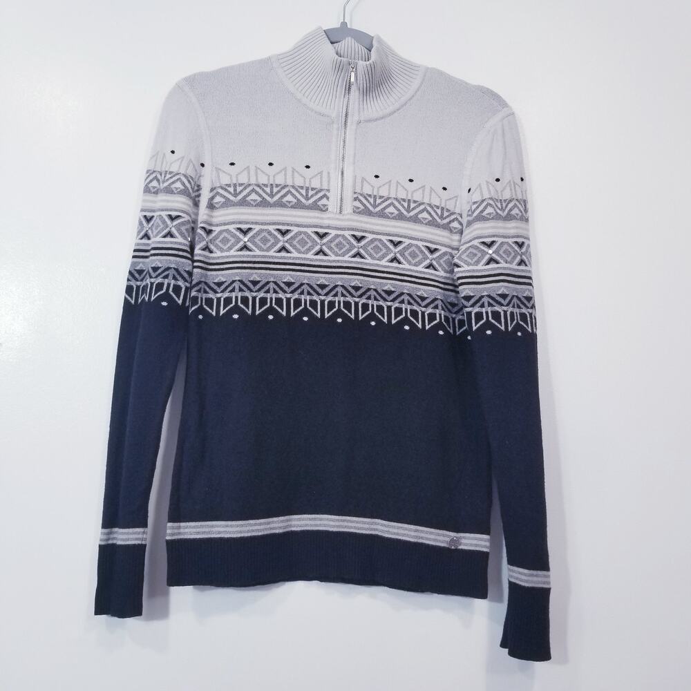 NILS Studded Nordic Prints Mock Neck Ski Sweater